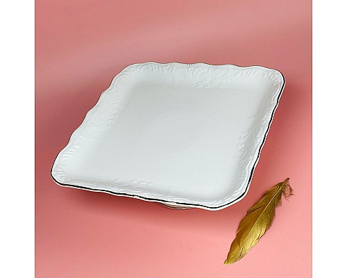 Квадратное блюдо на ножке 29 см Агата Lenardi