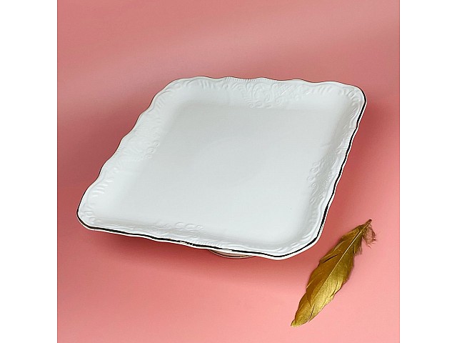 Квадратное блюдо на ножке 29 см Агата Lenardi