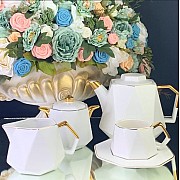 Чайный сервиз Lenardi Грани белый 17 предметов 220 мл