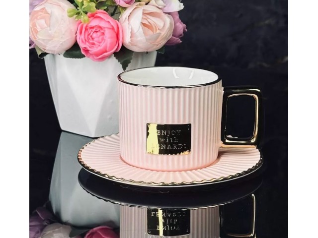 Чайный набор Lenardi Линии розовый 250 мл