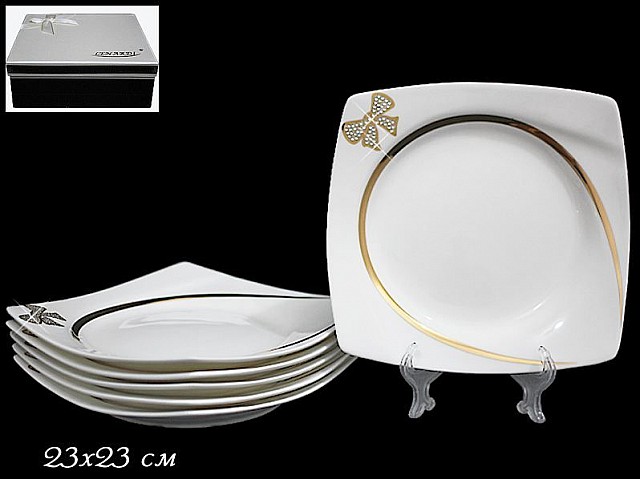 Набор из 6 тарелок 23 см Lenardi Бантик