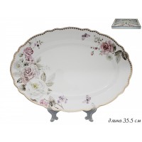Овальное блюдо 35 см Пионы Lenardi