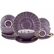Чайный набор Ракушка Lenardi на 6 персон 12 предметов фиолетовый