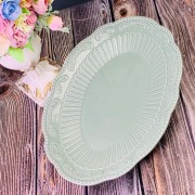 Овальное блюдо Бавария Lenardi серое 33 см