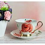 Чайный набор Maora Lenardi на 6 персон 12 предметов красный цветок