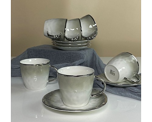 Чайный набор на 6 персон 12 предметов 270 мл Toronto Grey Lenardi