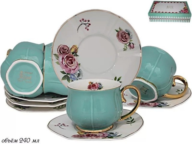 Чайный набор Lenardi Нежность голубой 240 мл 12 предметов