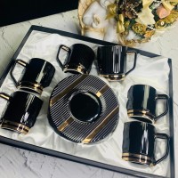 Чайный набор Эллада Lenardi на 6 персон 12 предметов черный