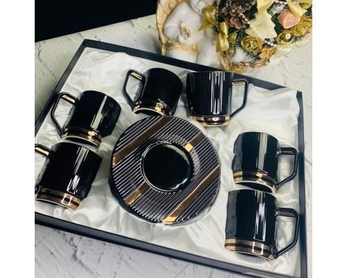 Чайный набор Эллада Lenardi на 6 персон 12 предметов черный