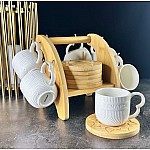 Кофейный набор на 6 персон 12 предметов 125 мл Bamboo Lenardi на подставке