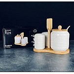 Набор для специй с сахарницей 340 мл на подставке Bamboo Lenardi