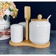 Набор для специй с сахарницей 340 мл на подставке Bamboo Lenardi