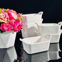 Набор из 6 прямоугольных салатников 15 см White Lenardi