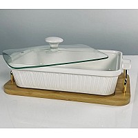 Прямоугольное блюдо для запекания 31 см с крышкой на подставке Antik Lenardi
