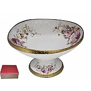 Фруктовница на ножке Мраморная Lenardi 30 см