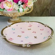 Круглое блюдо Lenardi Бабочки розовые 30,5 см