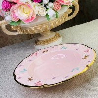 Набор 6 глубоких тарелок Lenardi Бабочки розовые 21,5 см