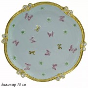 Круглое блюдо Бабочки Lenardi зеленые 18 см