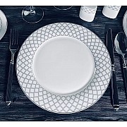 Набор 6 тарелок 27 см Версаль серебро Lenardi