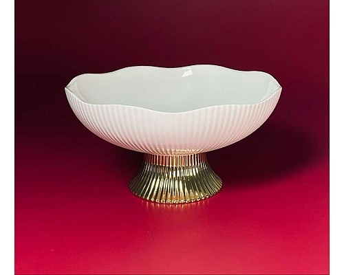 Фруктовница 25,5см на ножке Multicolor Lenardi белая Фруктовница 25,5см на ножке Multicolor Lenardi белая