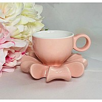 Чашка 220 мл с блюдцем Pillow Lenardi розовая блюдце жабо