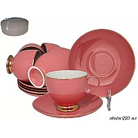 Чайный набор Lenardi Радуга розовый 12 предметов 220 мл