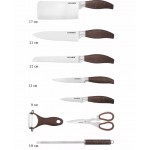 Набор ножей Chef Lenardi 9 предметов на подставке коричневый