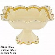 Квадратная конфетница Lenardi Оливия 20 см на ножке