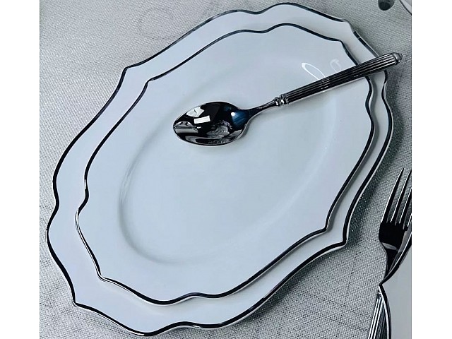 Набор из 2 овальных блюд 36 см Magnolia Silver Lenardi