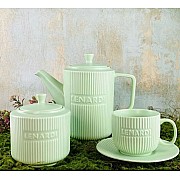 Чайный сервиз Stripe Lenardi на 6 персон 14 предметов зеленый
