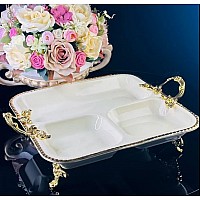 Менажница 33 см Atlantis Cream Lenardi на ножках с ручками