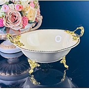 Глубокое блюдо 30,5 см Atlantis Cream Lenardi на ножках с ручками