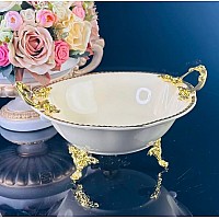 Глубокое блюдо 30,5 см Atlantis Cream Lenardi на ножках с ручками