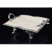 Блюдо 23 см Atlantis Lenardi на ножках с ручками