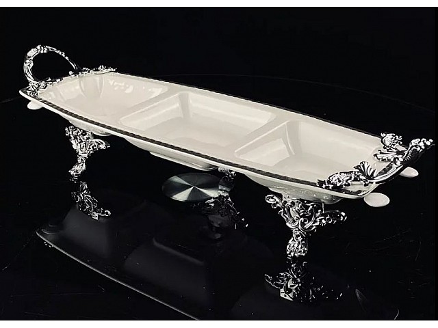 Менажница 36 см Atlantis Lenardi на ножках с ручками