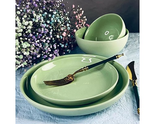 Обеденный сервиз на 6 персон 24 предмета Lesto Lenardi зеленый Обеденный сервиз на 6 персон 24 предмета Lesto Lenardi зеленый