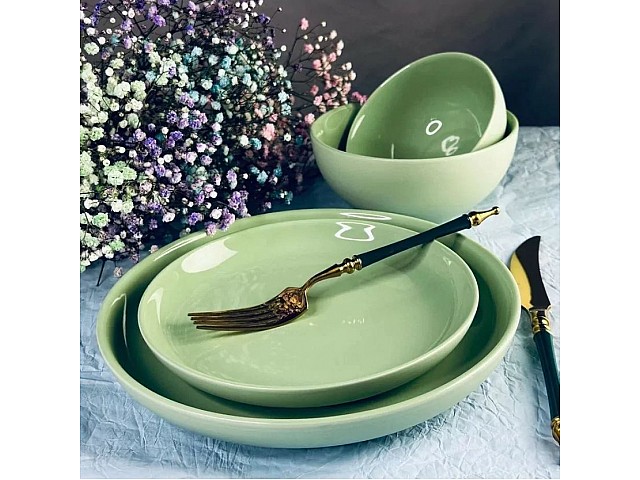 Обеденный сервиз на 6 персон 24 предмета Lesto Lenardi зеленый