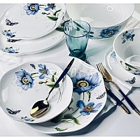 Обеденный сервиз Flowers Lenardi синий цветок на 6 персон 23 предмета