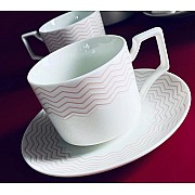 Чайный набор на 6 персон 12 предметов 250 мл Wave Lenardi розовый