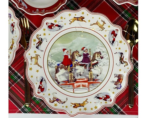 Набор из 6 тарелок 27 см Новогодний Lenardi