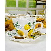 Чайный набор на 6 персон 12 предметов Лимоны Lenardi