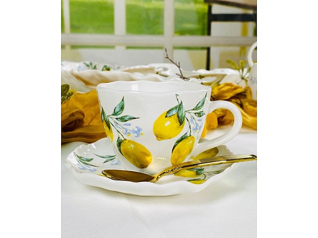 Чайный набор на 6 персон 12 предметов Лимоны Lenardi
