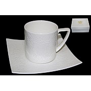 Чашка с блюдцем 110 мл Lenardi Белая Роза