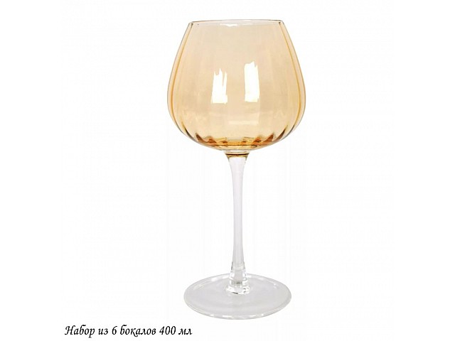 Набор из 6 бокалов 400 мл Rainbow gold Lenardi