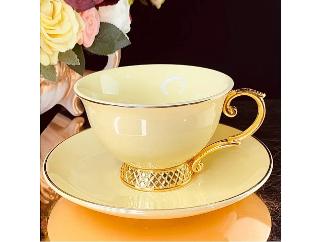 Чайный набор Радуга желтая Lenardi на 6 персон 12 предметов