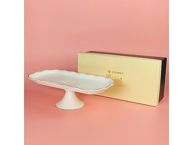 Прямоугольное блюдо на ножке 30 см Агата Lenardi