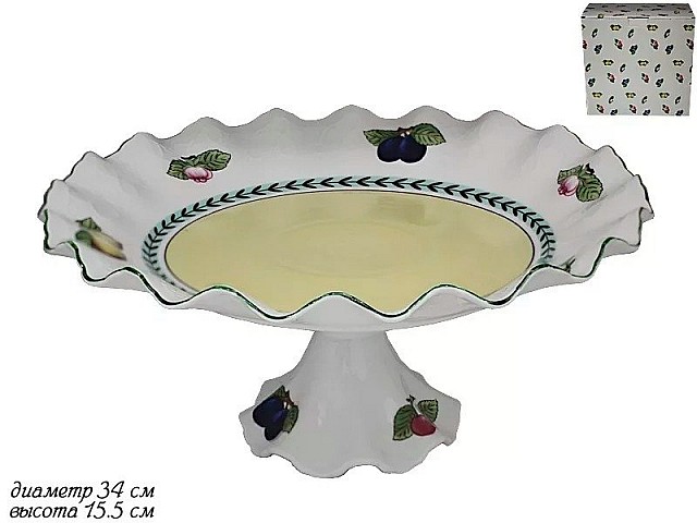 Фруктовница на ножке Фрукты Lenardi 34 см