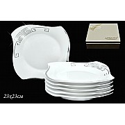 Набор из 6 тарелок 23 см Стразы Серебро