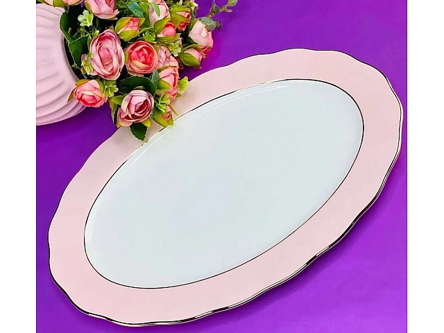 Овальное блюдо 36 см Pink Lenardi