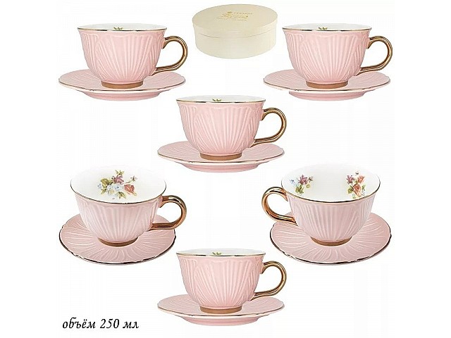Чайный набор Lenardi Нежность розовый 12 предметов